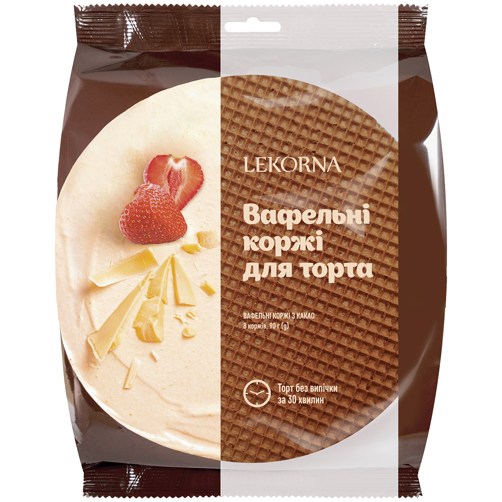 Mengeling van wafelbladen met cacao (5 stuk) en zonder cacao