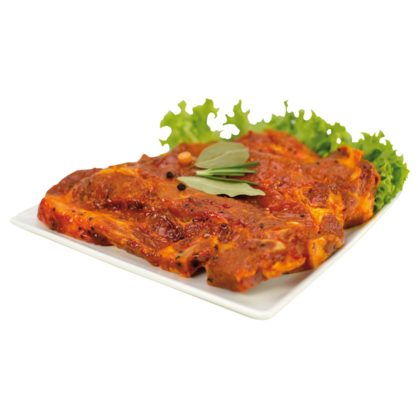 Gemarineerde varkensnek met been