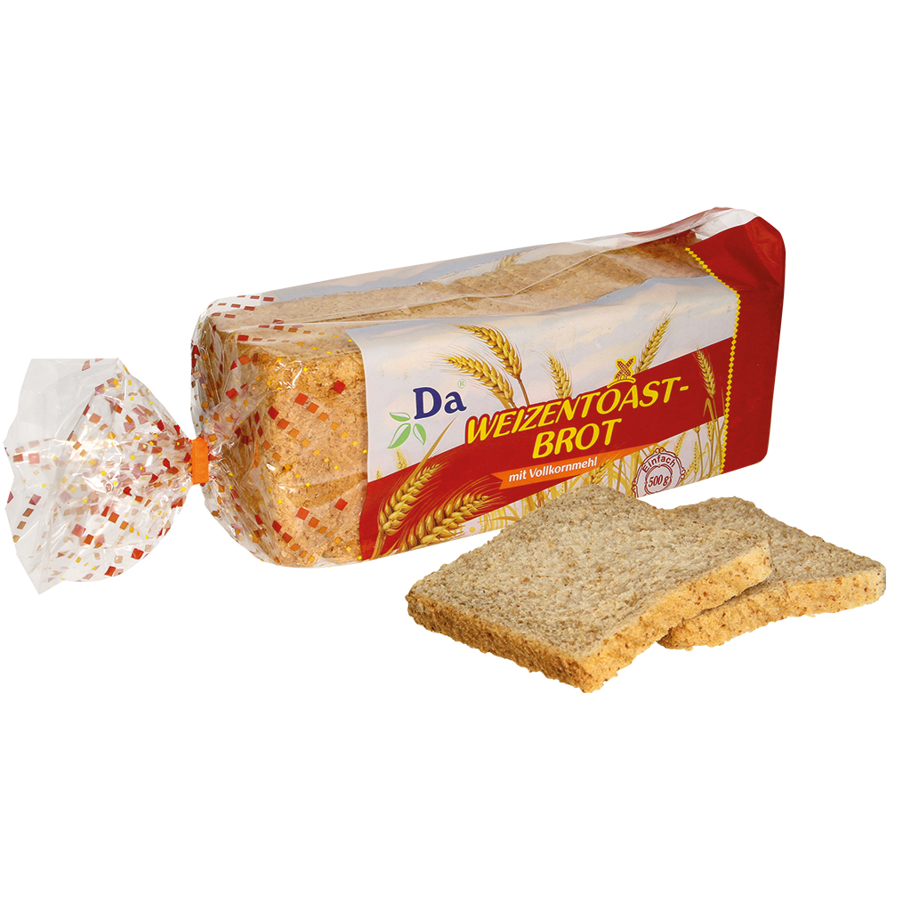 Tarwe toastbrood met volkorenmeel