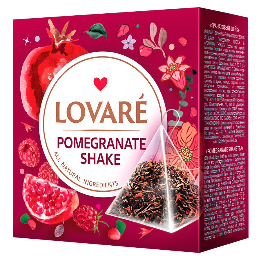 LOVARE TEA POMEGRANATE SHAKE PIRAMIDKI