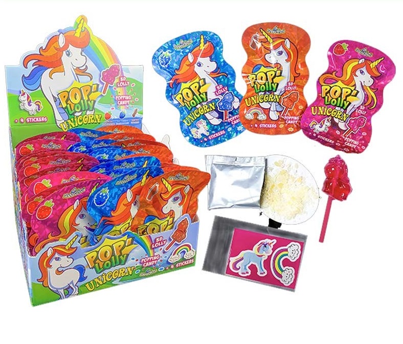 Grappige snoeplolly eenhoorn