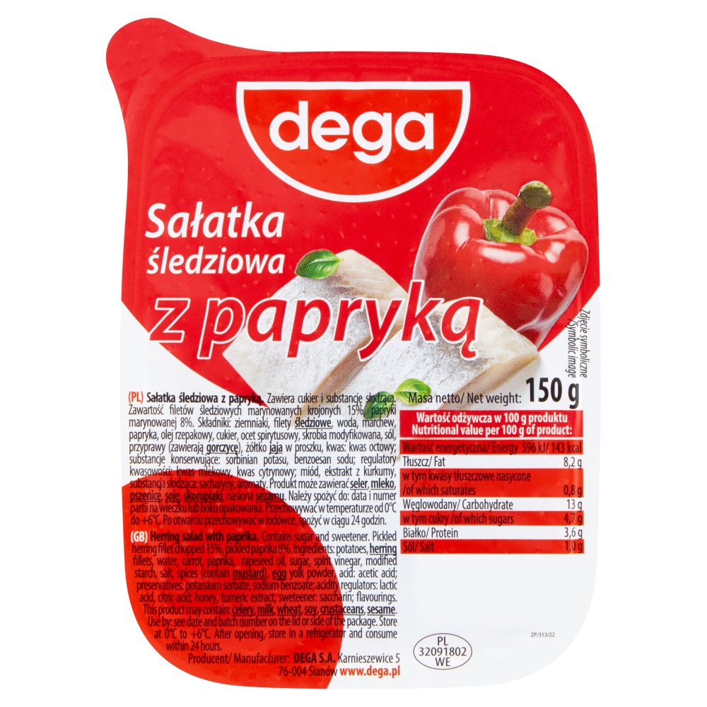 Dega salade met paprika en haring 150 g