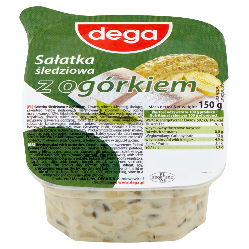 Dega salade met augurken en haring 150g