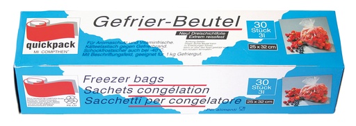 Vrieszakken 3 liter, 25 x 32 cm, 30 st.