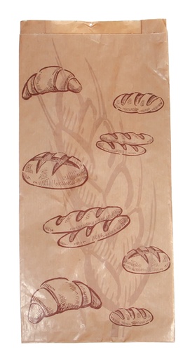 Bakker plooizak 20x7x42cm, 40g/m², neutrale druk