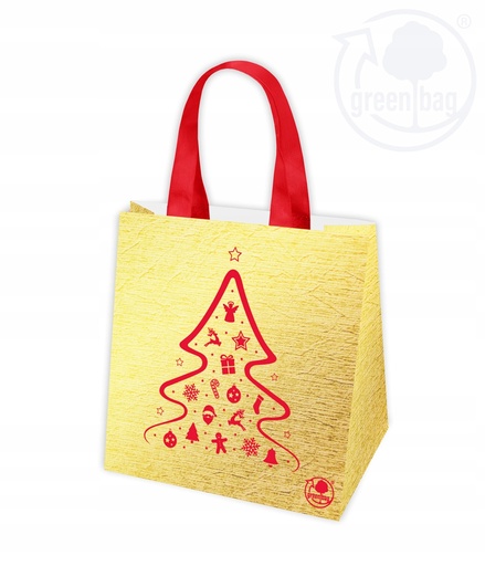 Non-woven pp Tas kerstboom goud 23l