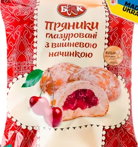 Geglazuurde peperkoek met kersenvulling