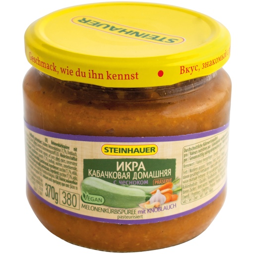 Meloenpompoenpuree met knoflook, gepasteuriseerd
