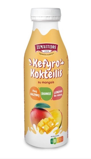 Кефирный коктейль ŽEMAITIJOS с манго, 0,5% жирности