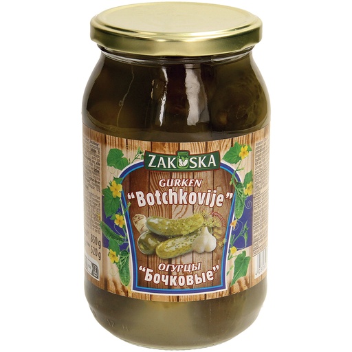 Gefermenteerde komkommers met melkzuur "Botschkovije"