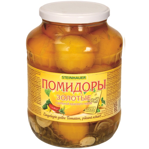 Ingelegde gele tomaten, pittig scherp "Pomidory zolotye"