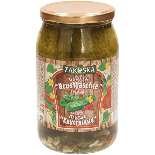 Огурцы консервированные "Hrustjaschie", острые