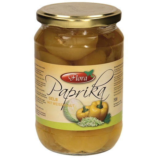 Желтый перец, фаршированный капустой