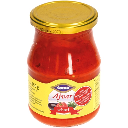 Paprika- en auberginenbereiding "Ajvar" scherp