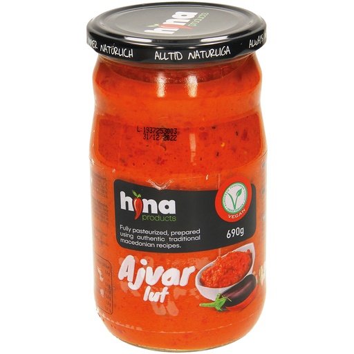 Овощное пюре "Ajvar", пикантное. Пастеризованный продукт.