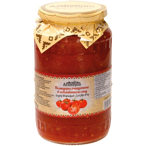 Oчищенные помидоры в собственном соку