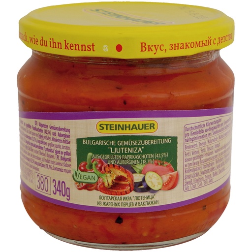 Болгарская икра "Лютеница" из жареных перцев и баклажан
