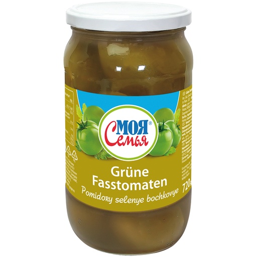 Moja Semja Groene tomaten, melkzuur gefermenteerd.
