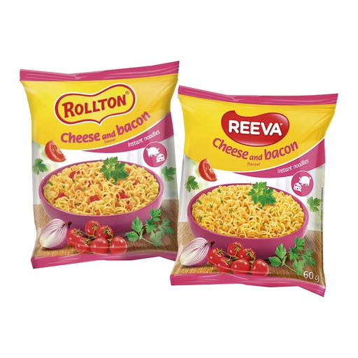 Instantnoedelsoep met kaas- en bacon smaak "Rollton"