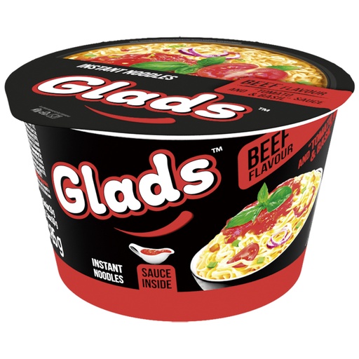 Instantnoedelgerecht met rundvlees-smaak en tomatensaus met