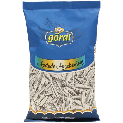 Witte gestreepte zonnebloempitten met schil, geroosterd en g