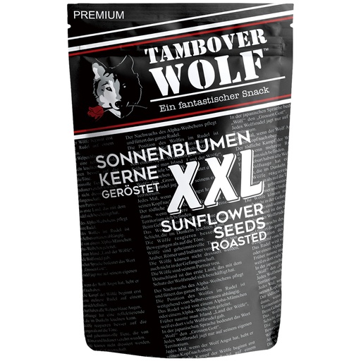 Zwarte zonnebloempitten "Tambover Wolf" in schil, geroosterd