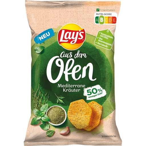 Gebacken aardappel snack Lays uit de oven met kruidensmaak