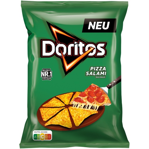 Maïschips Doritos Pizza Salami met peperoni-salami-smaak