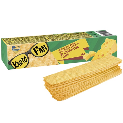 "KARTOFAN" Картофельные чипсы пластинками со вкусом сыра.