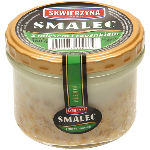 Сма́лец со свиным мясом и чесноком. Стерилизованный.