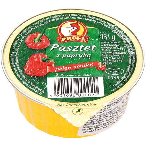 "Pasztet z papryką" Geflügelpasta met kipdelen volgens Pools