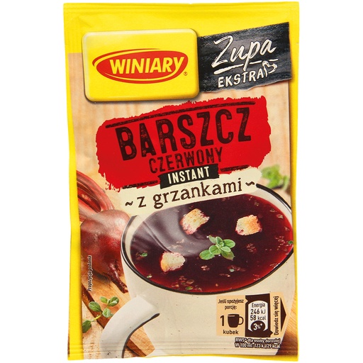 Winiary instant borsjtsoep met croutons