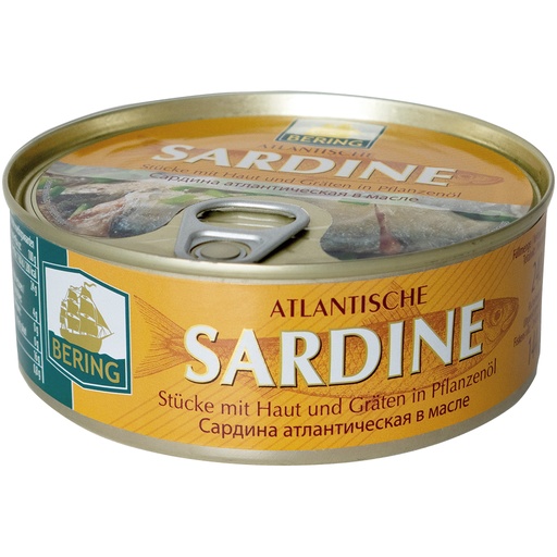 Atlantische sardine - stukken met huid en graten in plantaar