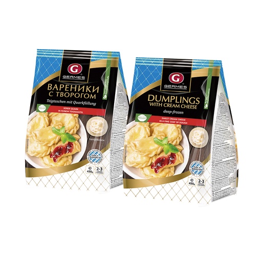 Вареники с творогом, продукт глубокой заморозки