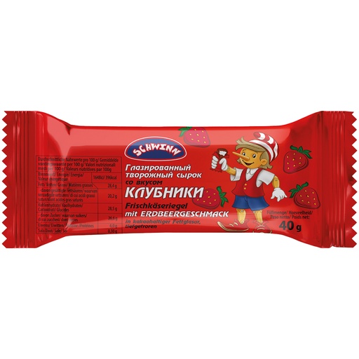Глазированный творожный сырок со вкусом клубники, замороженн