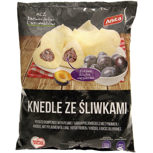 Knödel met pruimenvulling, diepgevroren.