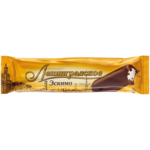 Vanille-ijs "Leningradskoe" omhuld in chocolade