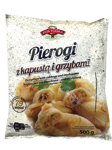Польские вареники с кислой капустой и грибами замороженные