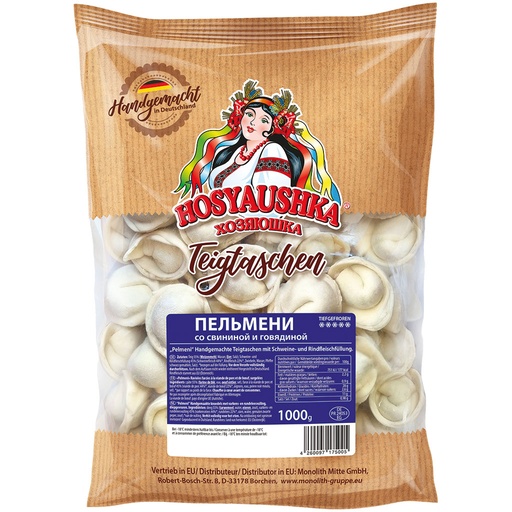 Pelmeni met varkens- en rundvlees diepgevroren