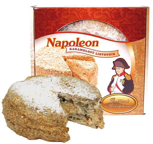 Taart "Napoleon" met crèmevulling - gezoete gecondenseerde m