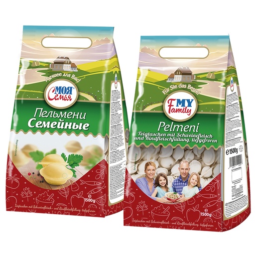 Пельмени "Семейные" с начинкой из свинины и говядины, продук