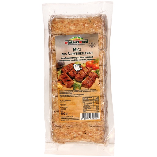Мичи - румынские колбаски из измелченного мяса свинины, с добавлением воды, замороженные