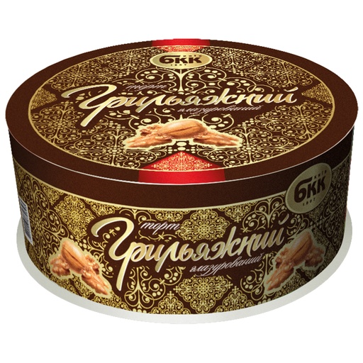 Torte "Grilljagnij" met walnootkrokant in cacaovetglazuur, diepgevroren
