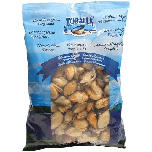 Mosselvlees (Mytilus chilensis), gekookt, geglazuurd, diepge