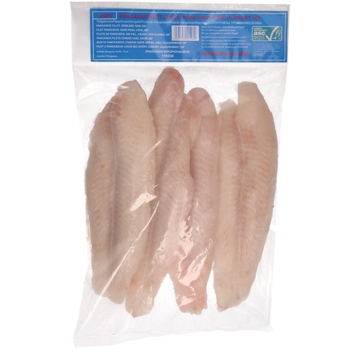 Pangasiusfilet luxe, (Pangasius spp.) zonder huid, rauw, geg