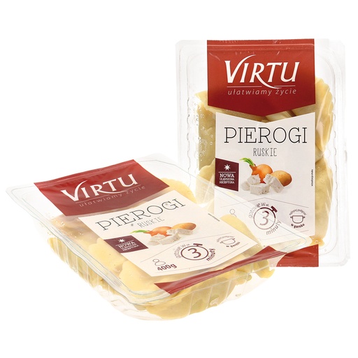 Dumplings "Pierogi ruskie" gevuld met aardappelen