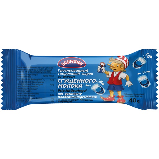 Verse kaasreep met gezoete gecondenseerde melksmaak in choco