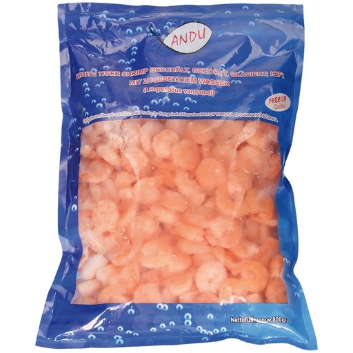 Witte tijgergarnalen (Litopenaeus vannamei) gekookt, gepeld,