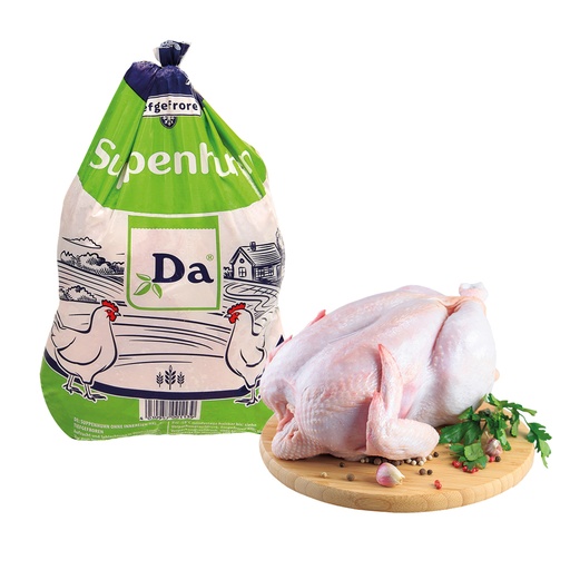 Soepkip, HD. KL. A, met nek, zonder ingewanden, diepgevroren