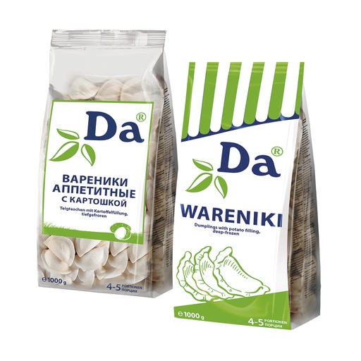 Вареники с картошкой "Аппетитные ДА", продукт глубокой замор